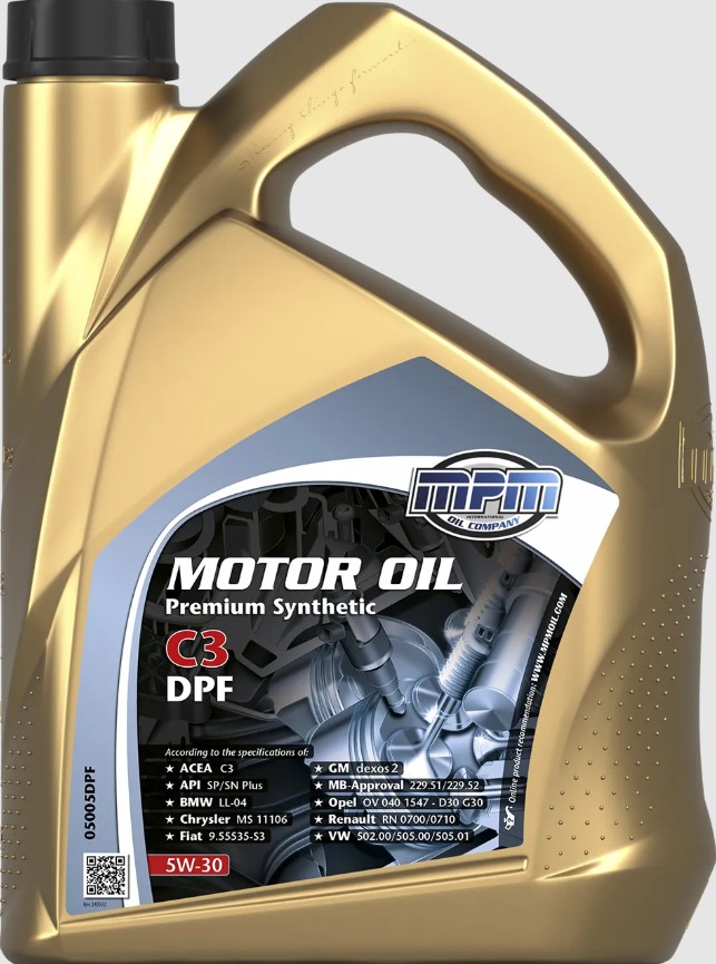 Олива моторна MPM 5W-30 Premium Synthetic C3 DPF 20л